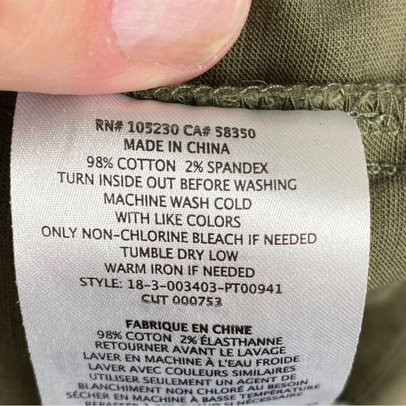 CURRENT / ELLIOTT The Tabloid Crop Pant Sz 2 M Olive Green Boho Chic - Picture 10 of 14